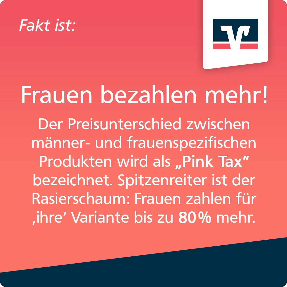 Frauen bezahlen für Produkte bis zu 80% mehr.